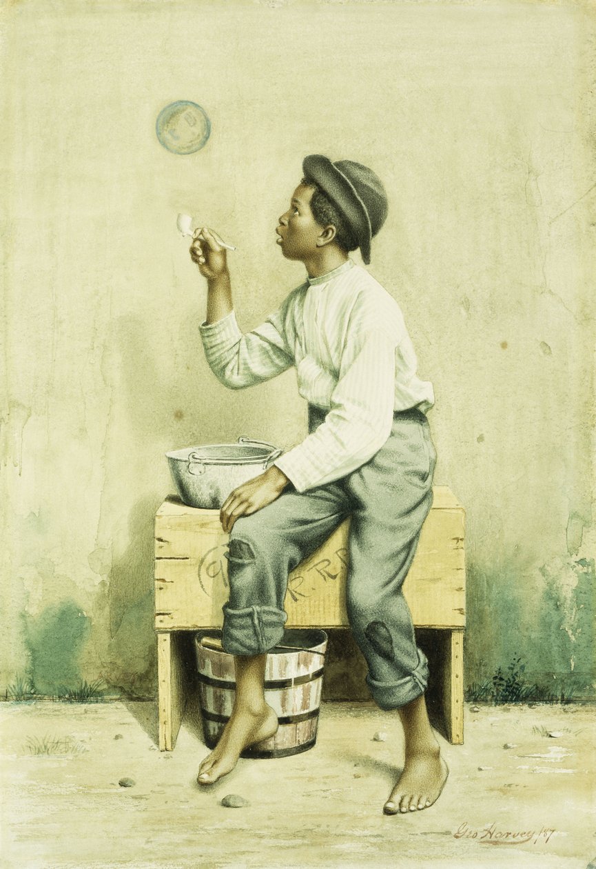 الصبي الأسود تهب فقاعات ، 1887 بواسطة جورج هارفي