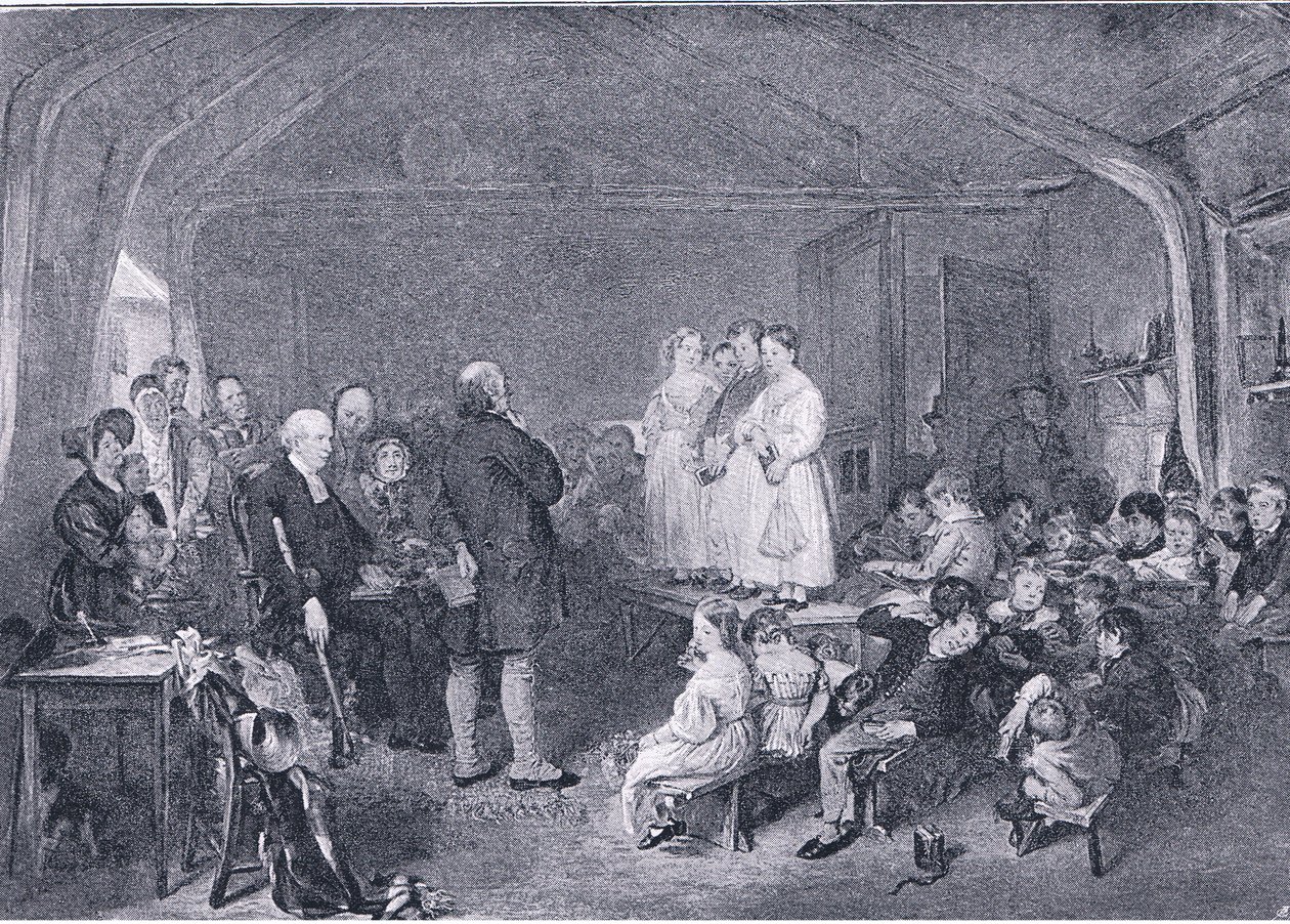 التعليم المسيحي في غرفة المدرسة ، من مجلة Art 1893 ، Cassell and Company ، 1893 بواسطة جورج هارفي