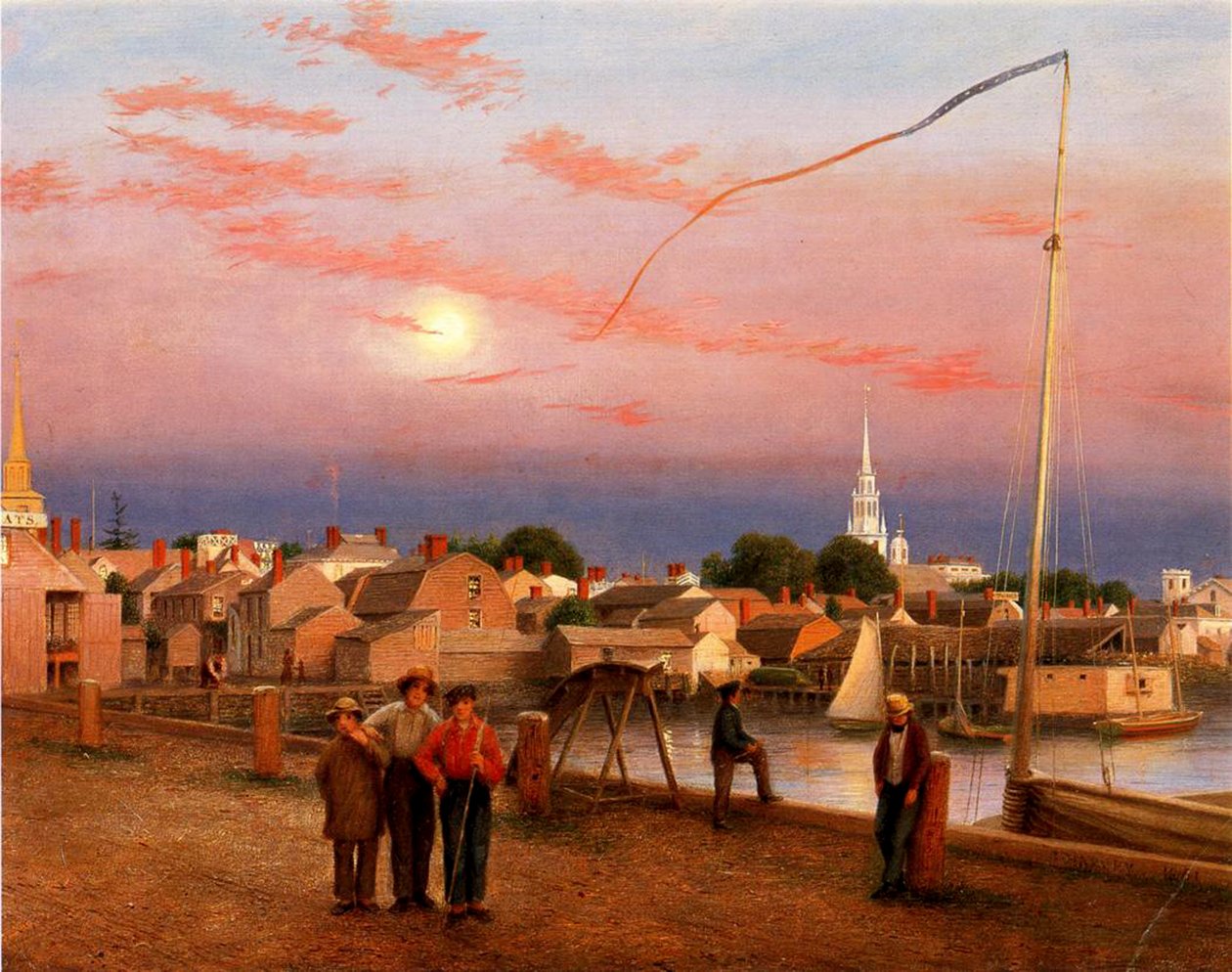 نيوبورت ، نهاية اليوم ، 1851 (زيت على ورق على قماش) بواسطة جورج هارفي