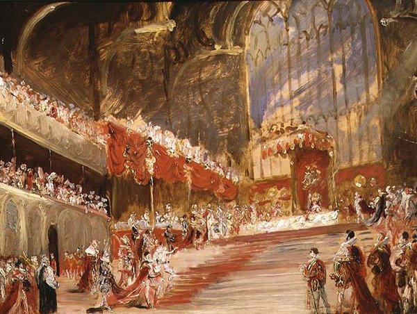 تتويج الملك جورج الرابع (1762-1830) (زيت على قماش) بواسطة جورج هايتر
