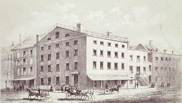 Fraunce's Tavern ، على زاوية شارعي Broad and Peel ، مدينة نيويورك بواسطة جورج هايوارد
