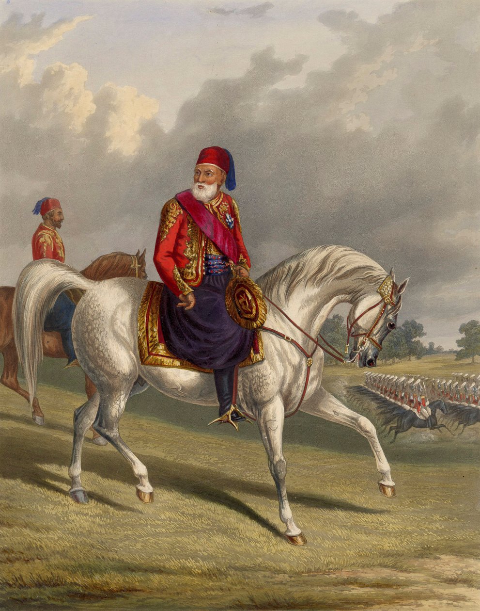 صورة لإبراهيم باشا ، رجل الدولة والجنرال المصري (إبراهيم باشا المصري (1789-1848)) نقش لجورج هنري لابورت (1799-1873) 1846 خافت 29.8 × 23.4 سم مجموعة خاصة بواسطة جورج هنري لابورت