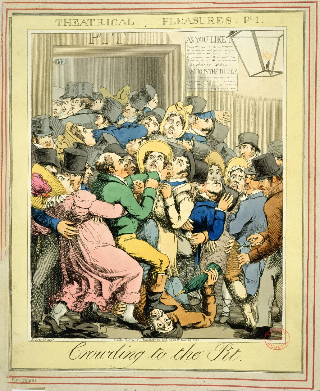 الزحام في الحفرة من "المسرحيات المسرحية" رر. 1 ، 1821 بواسطة جورج همفري