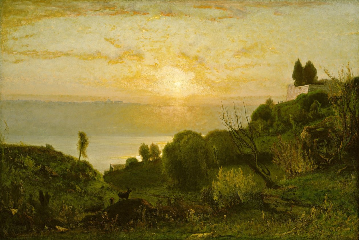 بحيرة ألبانو ، غروب الشمس ، ج. 1874. بواسطة جورج إينيس