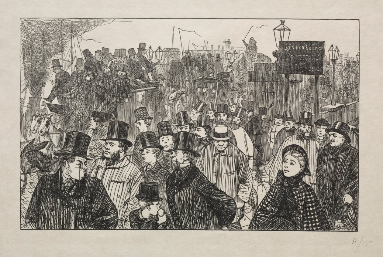 The Living Stream at London Bridge - On the Bridge ، 1863. بواسطة جورج لويس بالميلا بوسون دو مورير