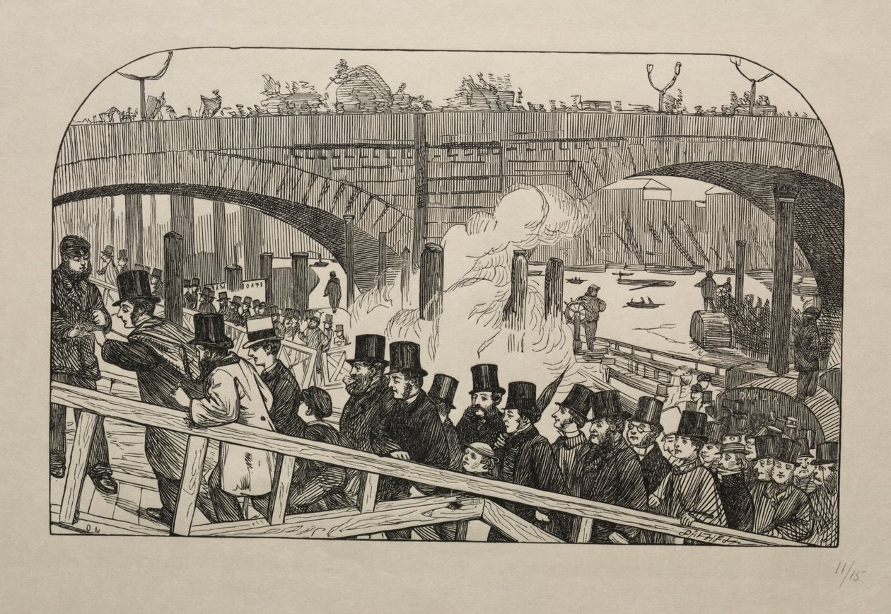 The Living Stream at London Bridge - Under the Bridge ، 1863. بواسطة جورج لويس بالميلا بوسون دو مورير