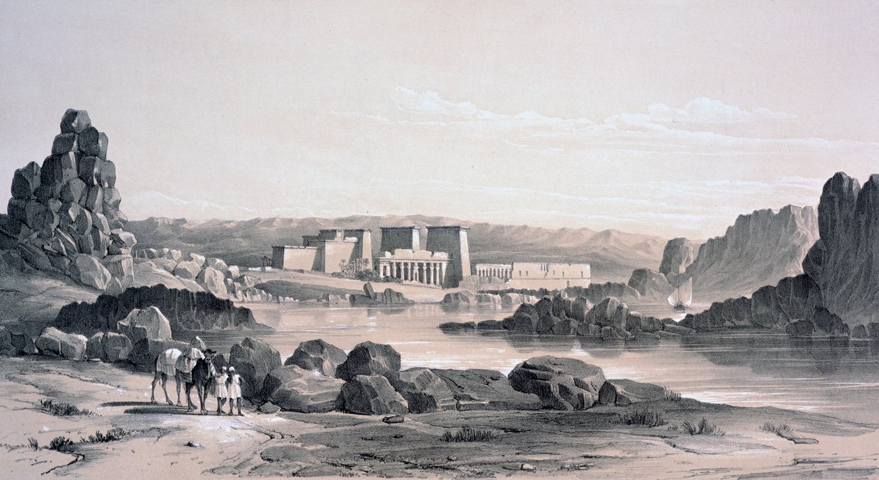 فيلة ، تطل على الجنوب ، مصر ، 1843 بواسطة جورج مور