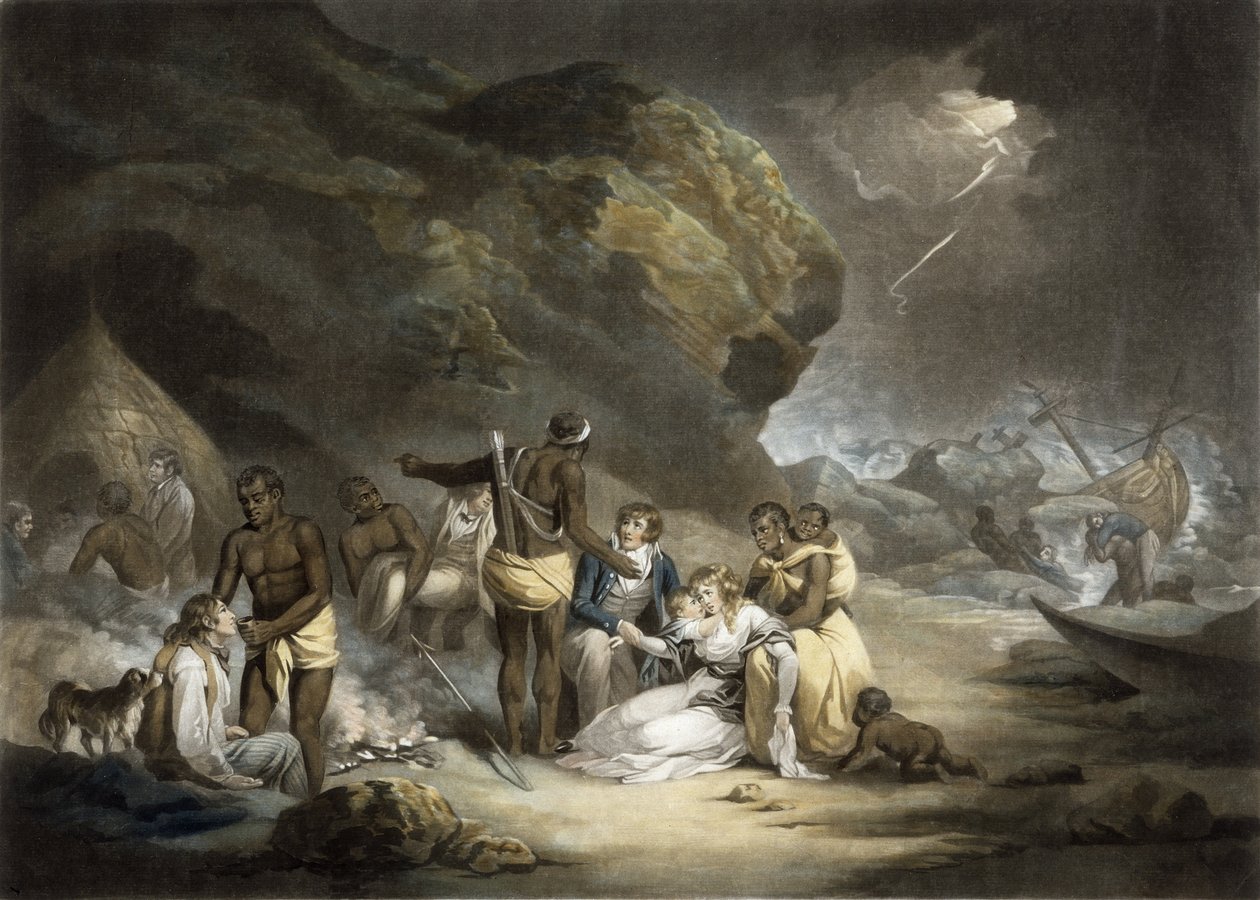 ضيافة أفريقية ، نقشها جون رافائيل سميث ، 1791 (الميزوتنت) بواسطة جورج مورلاند