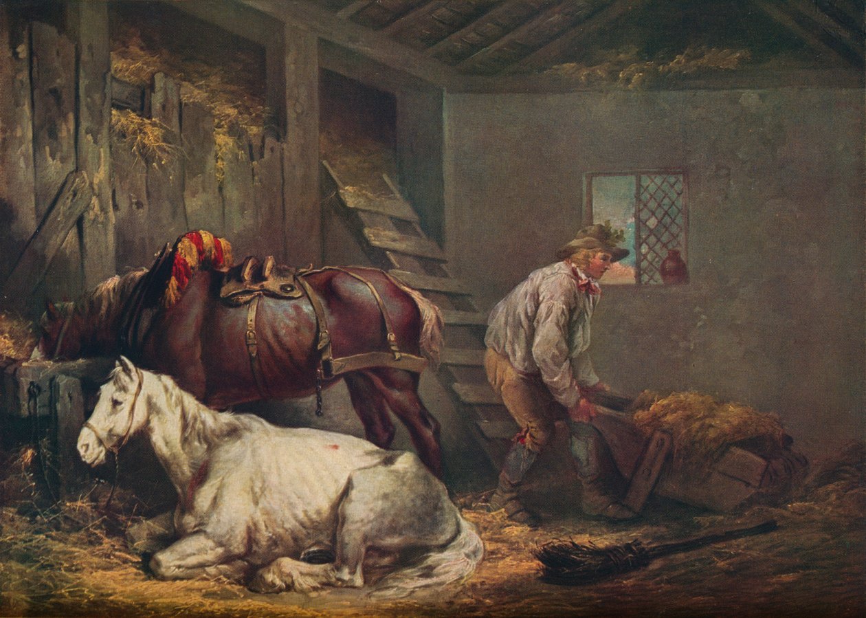 الخيول في اسطبل 1791 بواسطة جورج مورلاند