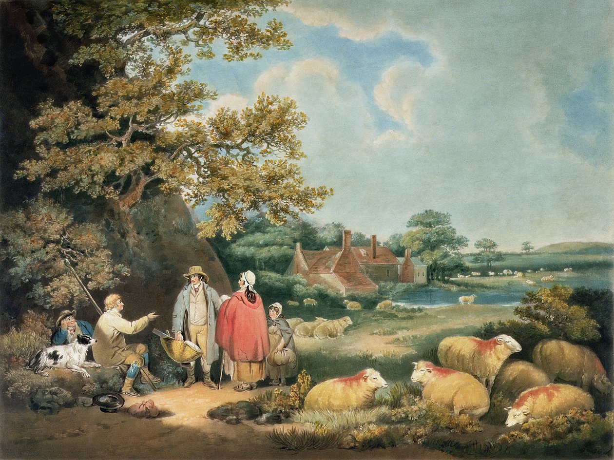 الرعاة ، نقشها ويليام وارد (1766-1826) ، حانة. بواسطة H. Morland ، 1806 (نقش mezzotint) بواسطة جورج مورلاند