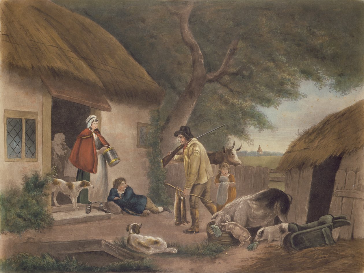 The Warrener ، منقوش بواسطة William Ward (1766-1826) ، حانة. بواسطة H. Morland ، 1806 (نقش mezzotint) بواسطة جورج مورلاند