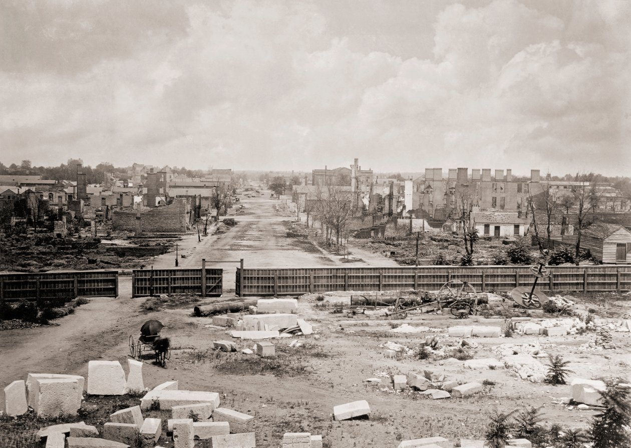 كولومبيا ، ساوث كارولينا ، الولايات المتحدة الأمريكية بعد حريق عام 1865 (صورة بالأبيض والأسود) بواسطة جورج إن بارنارد