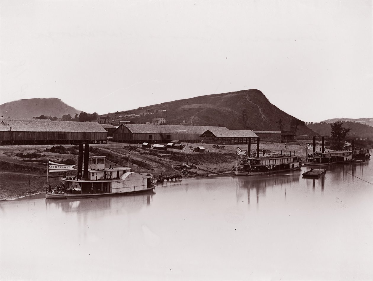 نهر تينيسي في Chattanooga 81 Lookout Mountain Spur ، كاليفورنيا. 1864. بواسطة جورج إن بارنارد