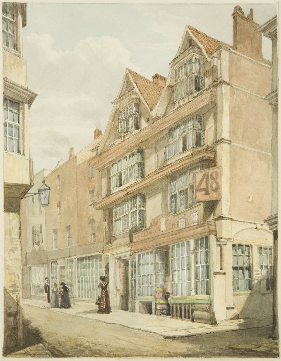 South Side, Wine Street (pencil & watercolor on paper) بواسطة جورج أورليانز ديلاموت