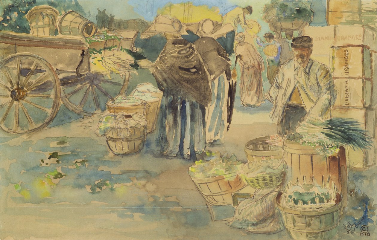 السوق ، نيو أورليانز ، 1918 بواسطة جورج أوفربيري هارت