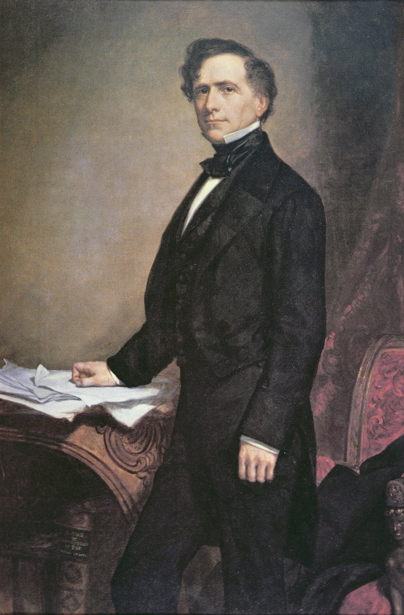Franklin Pierce (1804-69) (colour litho) بواسطة جورج بيتر الكسندر (بعد) هيلي