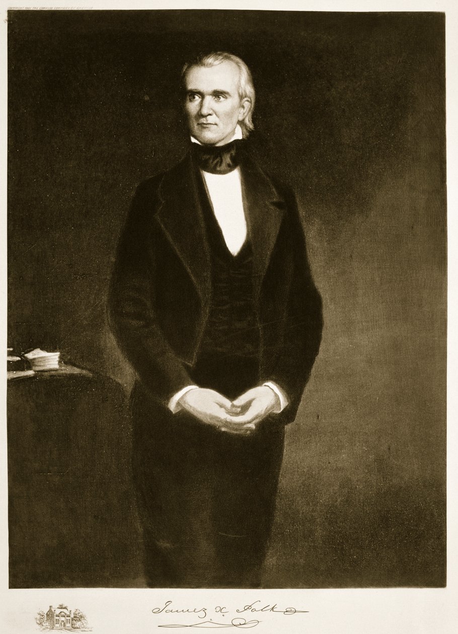 جيمس بولك (1795-1849) ، الرئيس الحادي عشر للولايات المتحدة الأمريكية ، حانة. 1901 (حفر ضوئي) بواسطة جورج بيتر الكسندر هيلي