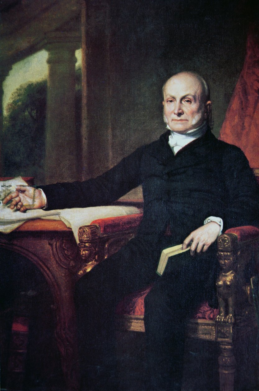 John Quincy Adams (1767-1848) (colour litho) بواسطة جورج بيتر الكسندر هيلي
