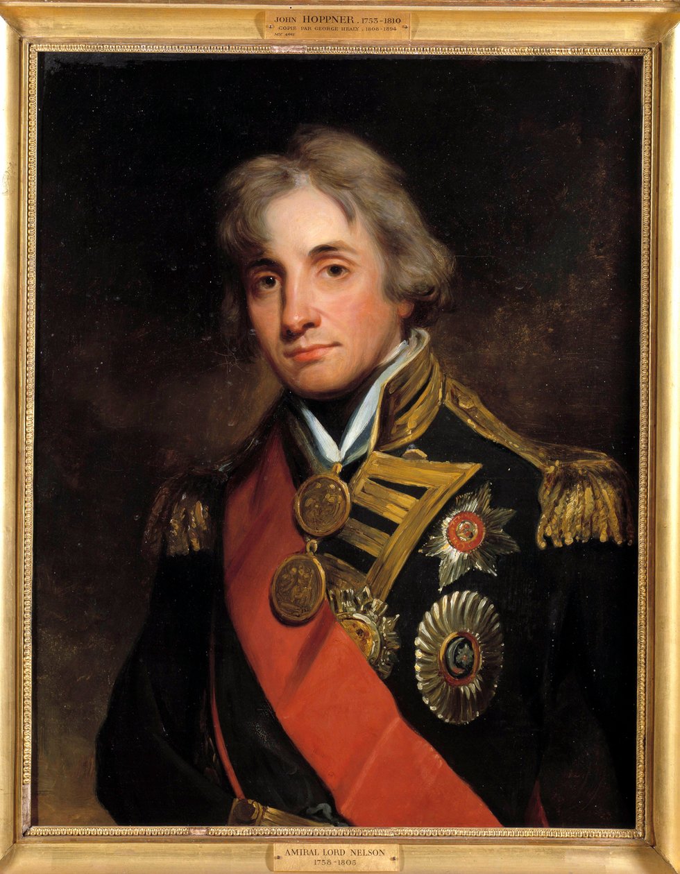 صورة لهوراتيو فيسكونت نيلسون دوق برونتي (1758-1805) نائب الأميرال رسم لجورج هيلي (1808-1894) القرن التاسع عشر. خافت 0،73 x 0،57 م بواسطة جورج بيتر الكسندر هيلي