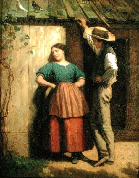 الخطوبة الريفية ، حوالي 1859-60 (زيت على ظهر السفينة) بواسطة جورج فيليب رايناجل