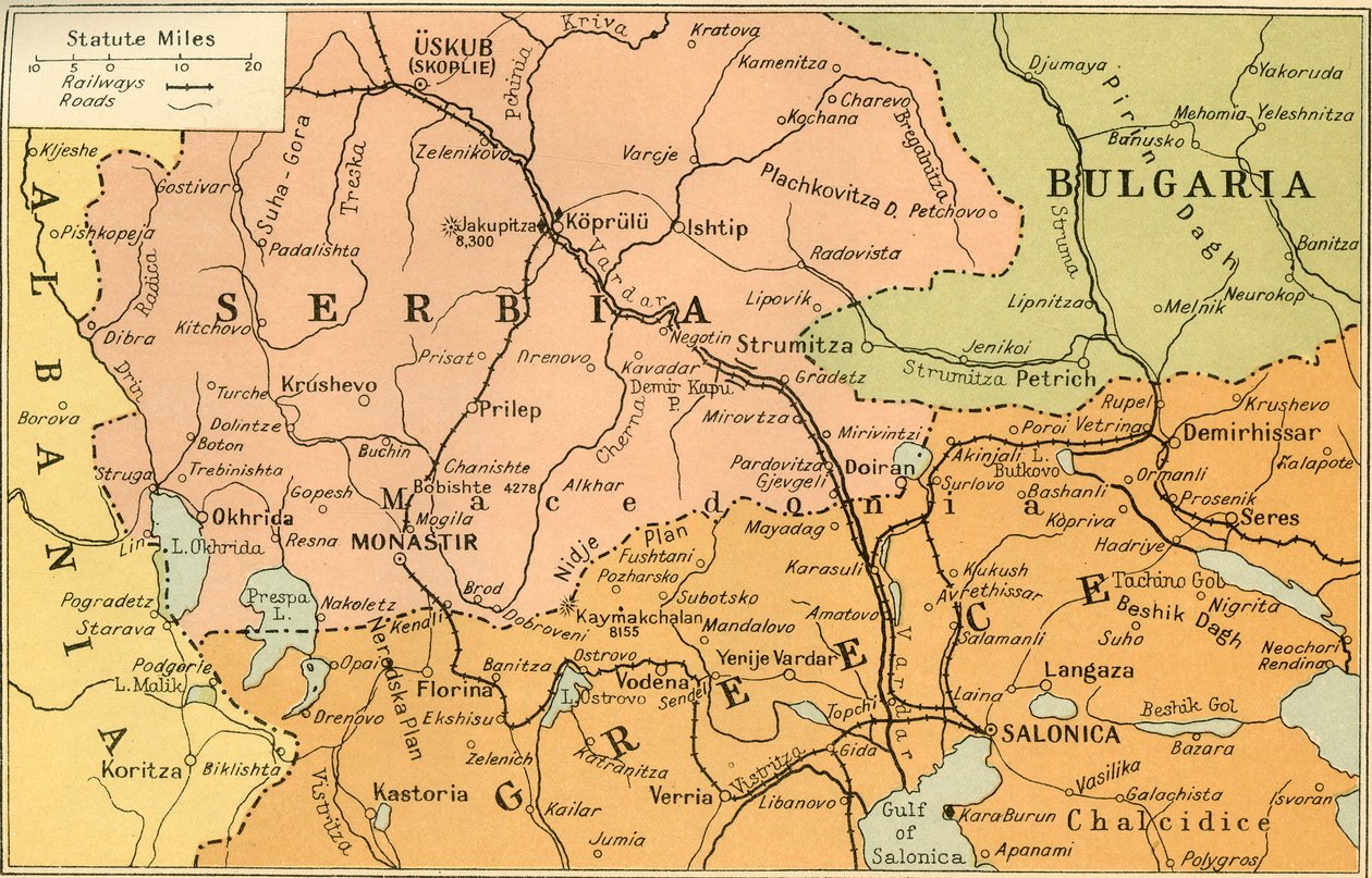 خريطة واجهة سالونيكا ، 1919. بواسطة شركة جورج فيليب اند سون المحدودة