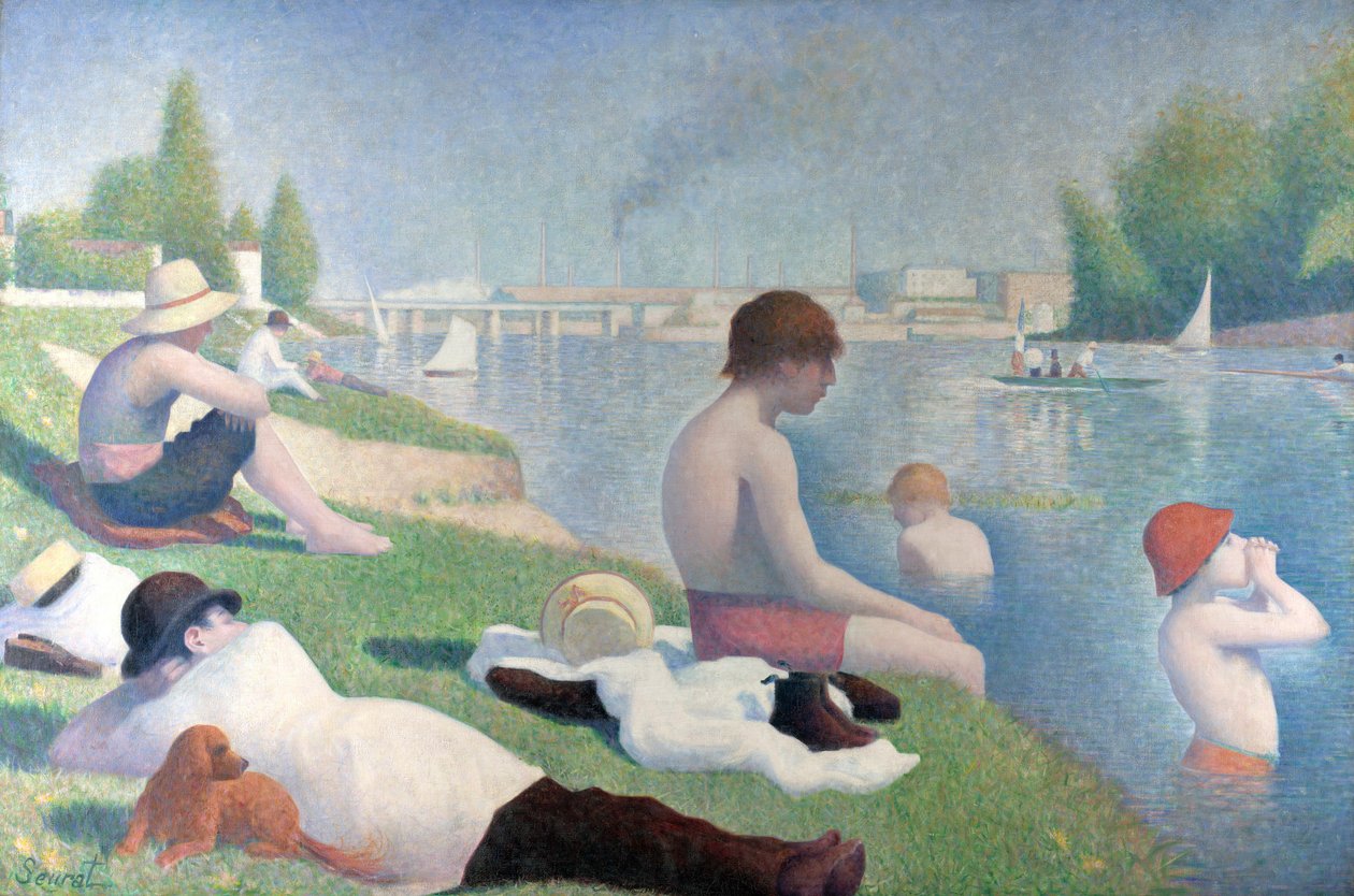 السباحون في Asnières Bathers في Asnières ، 1884 بواسطة جورج بيير سورات
