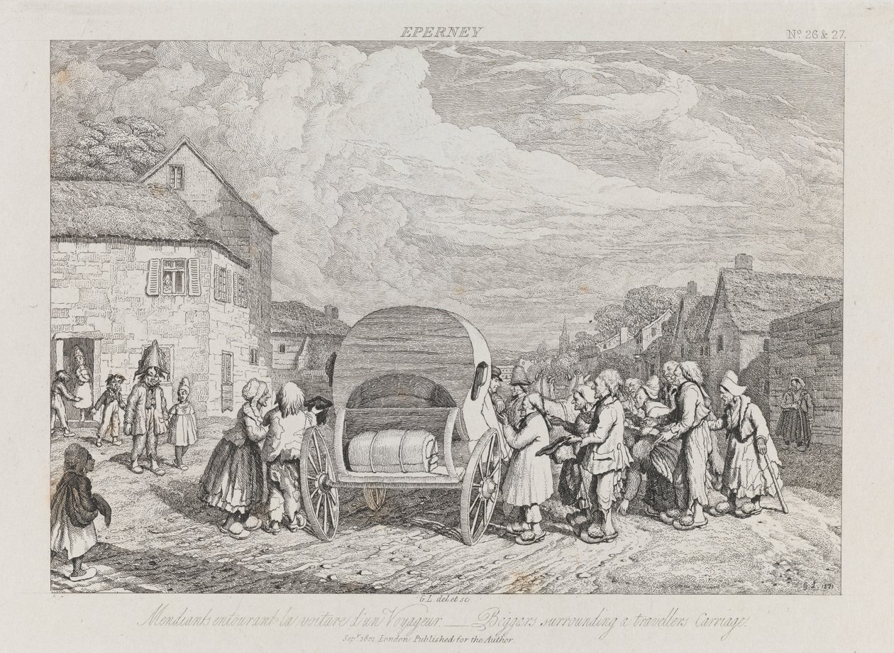 المتسولين ، إبيرني ، حوالي عام 1821 (حفر) بواسطة جورج روبرت لويس