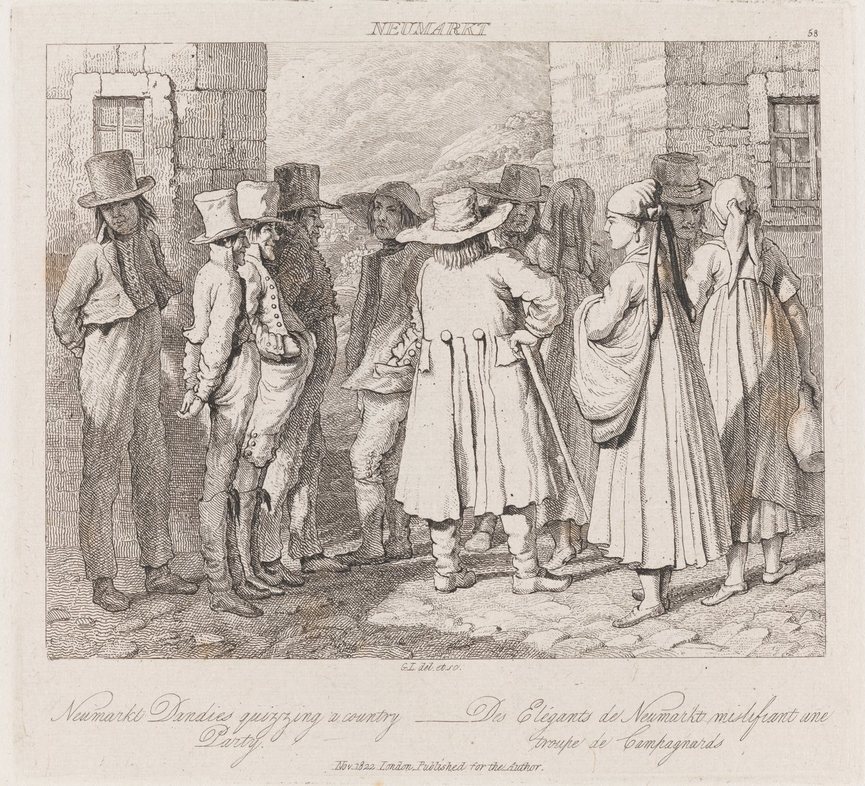 Dandies ، Neumarket ، حوالي عام 1821 (حفر) بواسطة جورج روبرت لويس