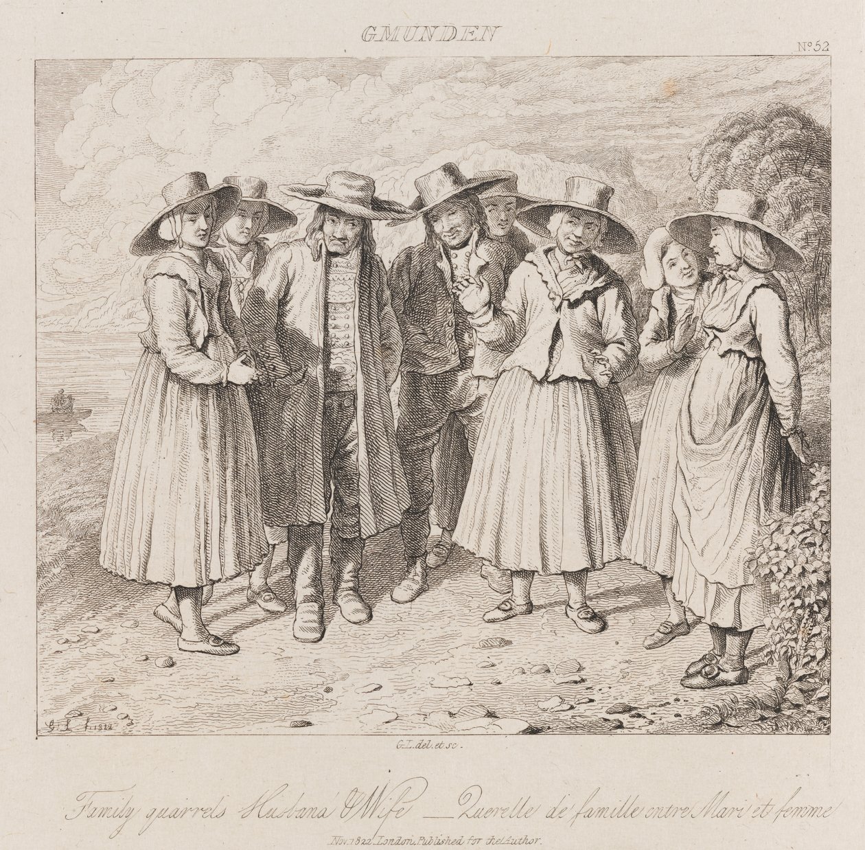 شجار الأسرة ، جموندين ، حوالي عام 1821 (حفر) بواسطة جورج روبرت لويس