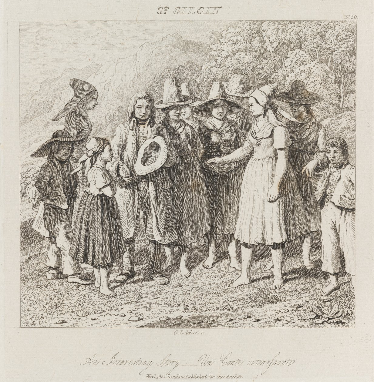 قصة مثيرة للاهتمام ، سانت جيلجين ، حوالي عام 1821 (حفر) بواسطة جورج روبرت لويس