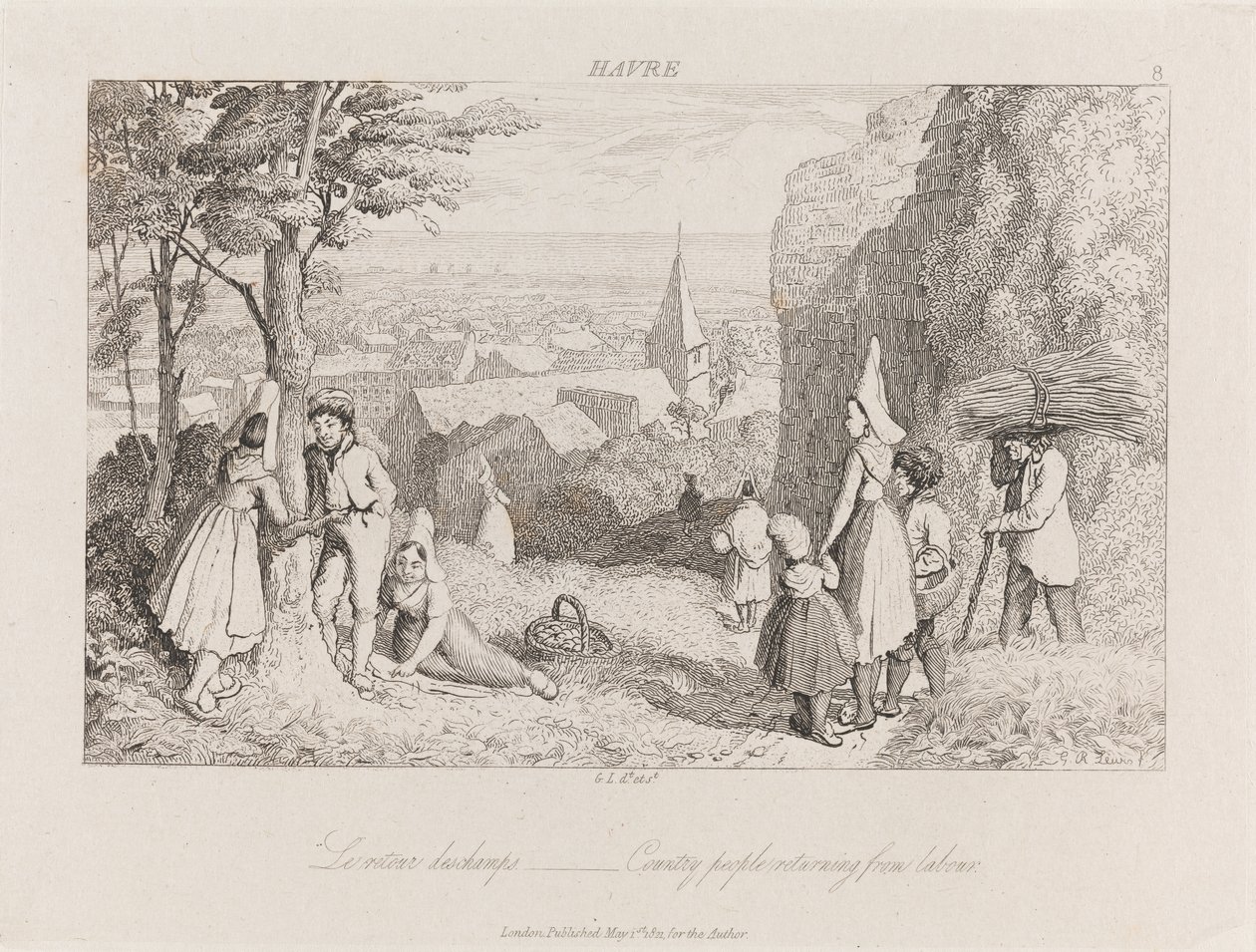 العودة من العمل ، هافر ، حوالي 1821 (حفر) بواسطة جورج روبرت لويس