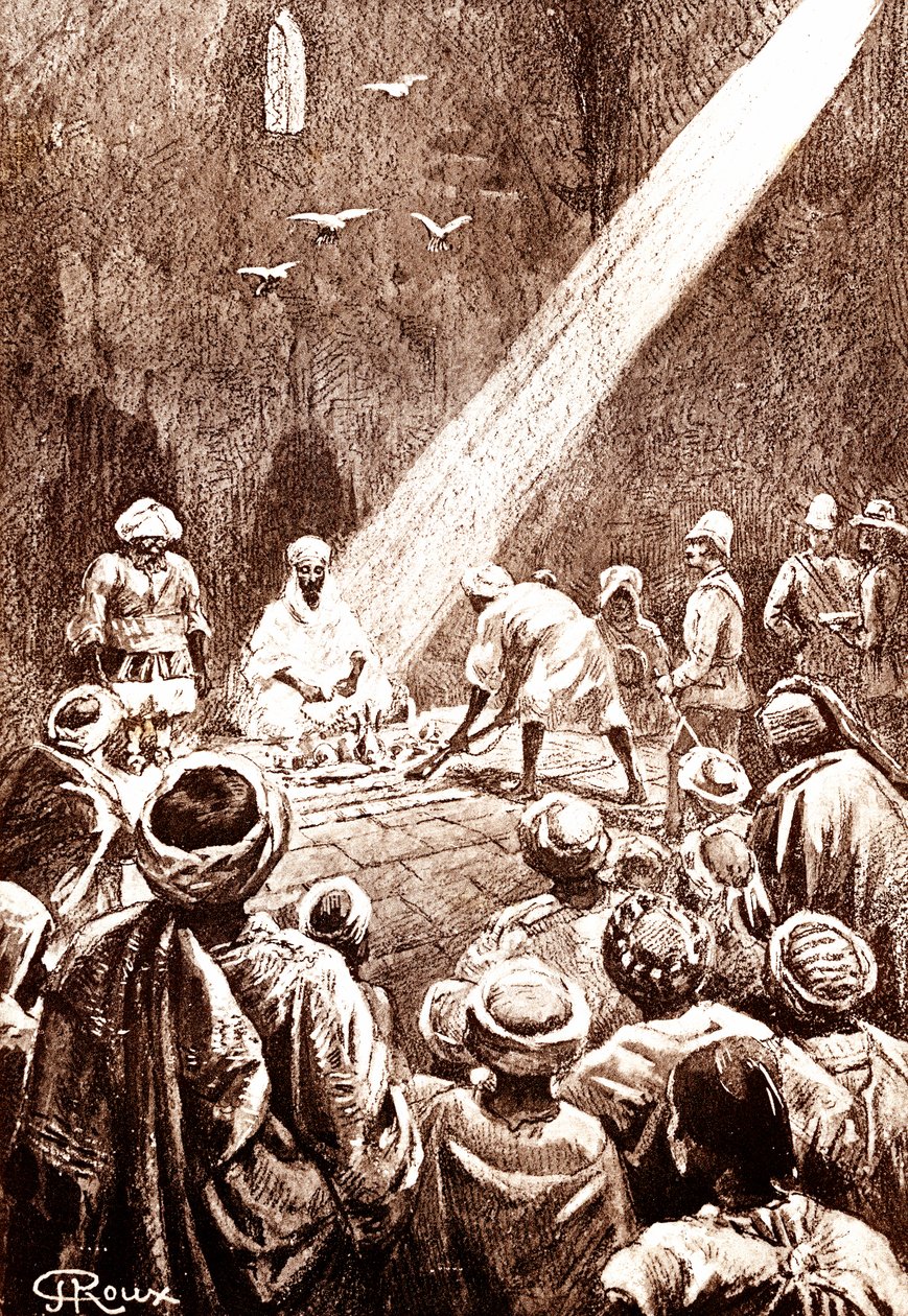 الصحراء النوبية. قبيلة شمال السودان. 1888 (نقش) بواسطة جورج رو