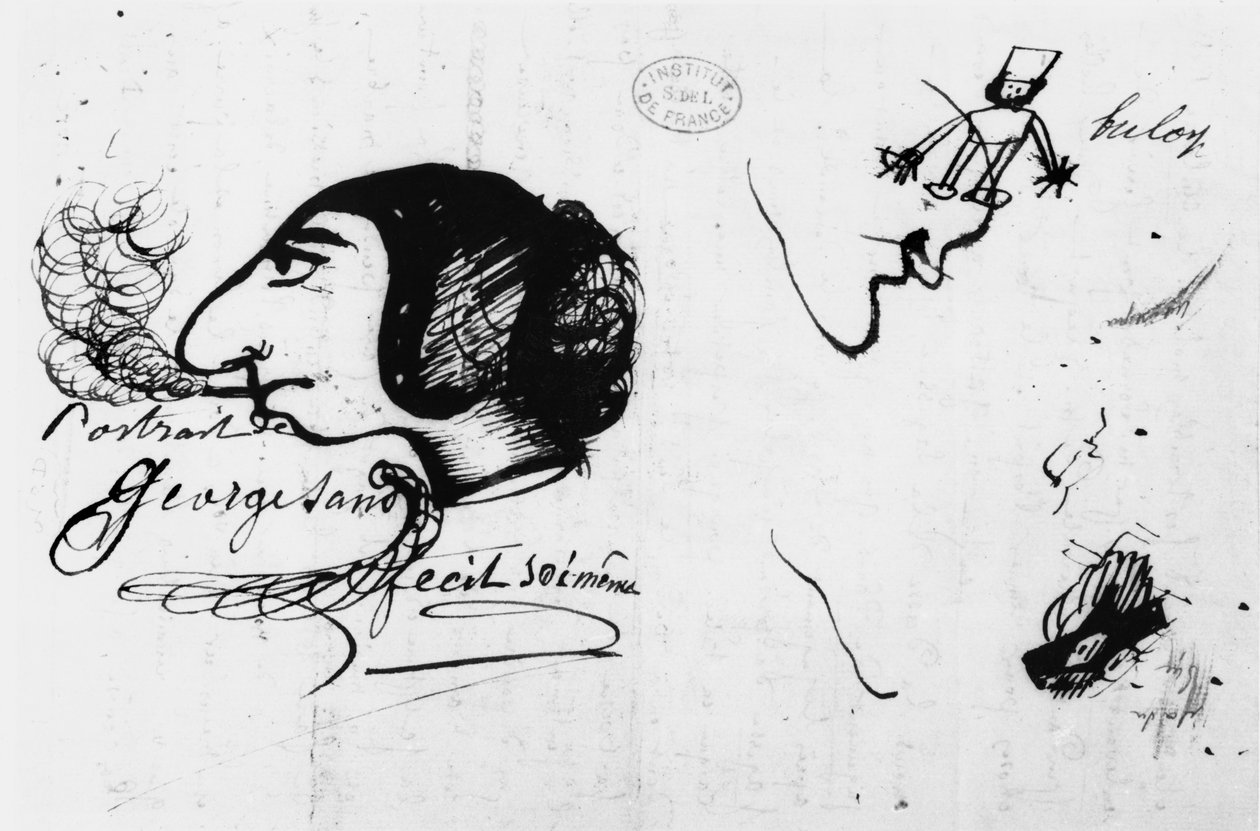 تدخين جورج ساند (1804-76) رسمته بنفسها بواسطة جورج ساند