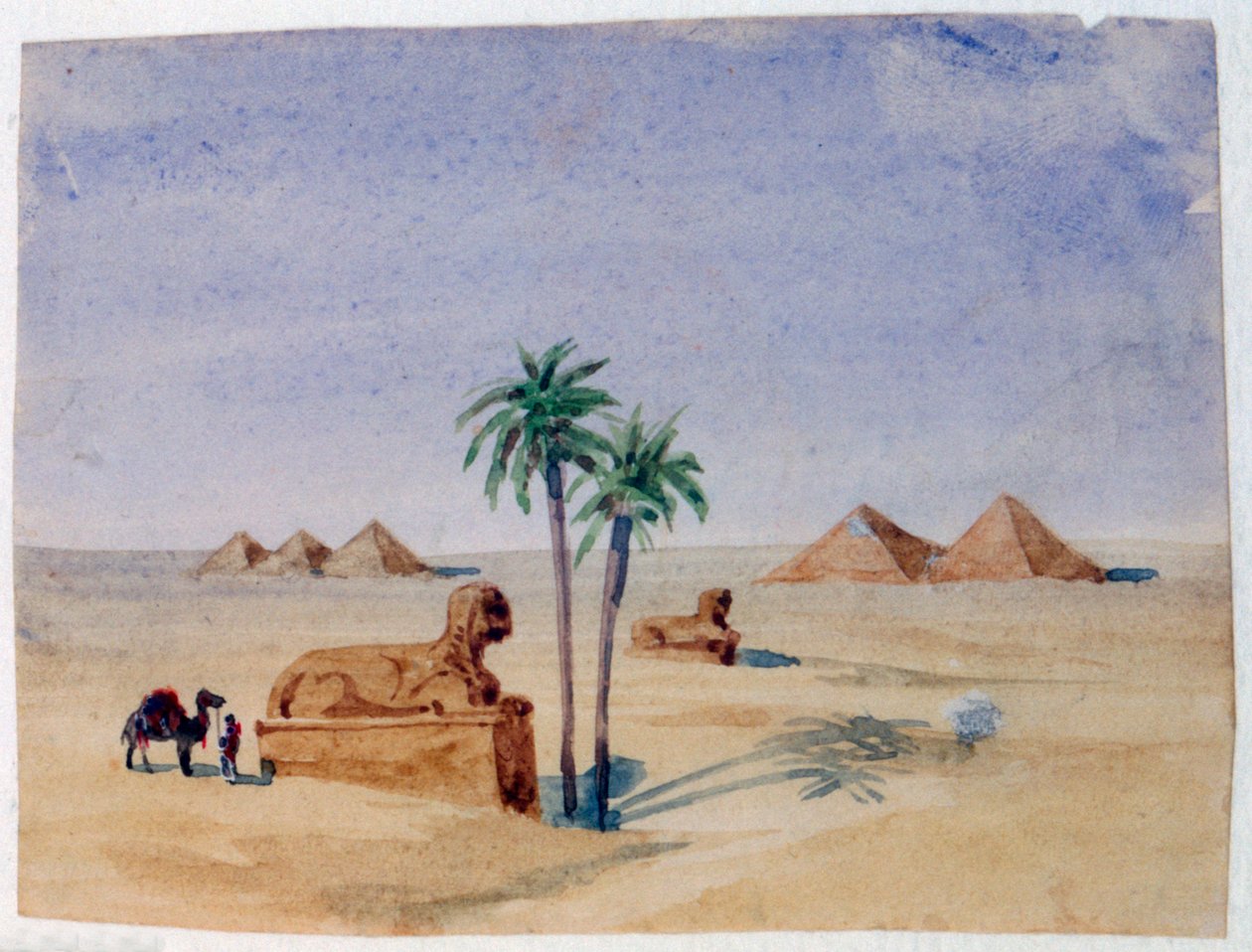 أبو الهول والأهرامات ، الجيزة 2 ، 1820-1876 بواسطة جورج ساند