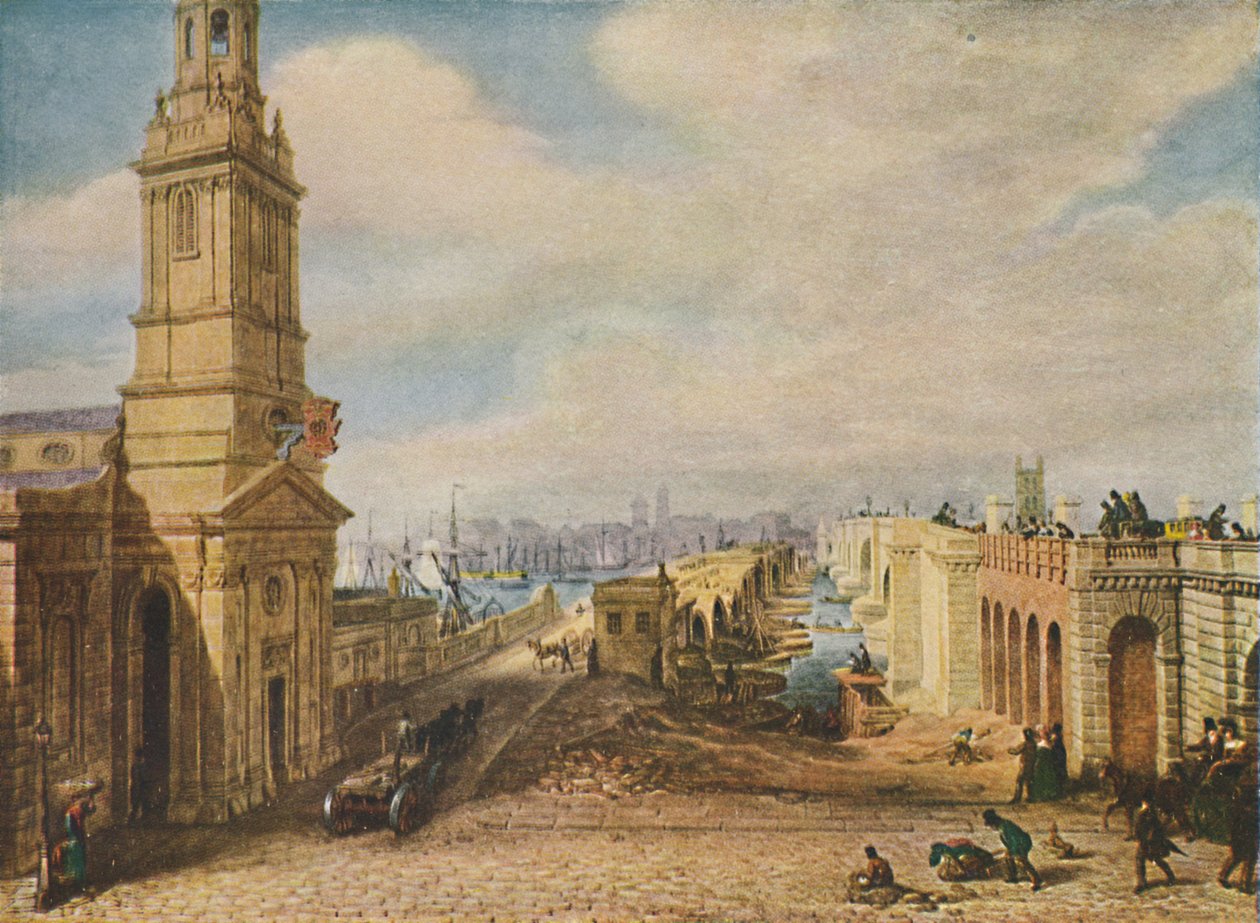 London Bridges Old and New ، 1831 ، 1920 بواسطة جورج شارف
