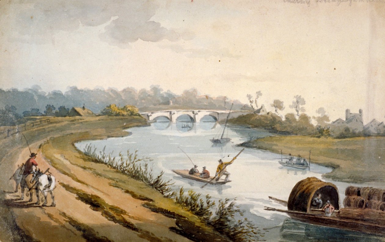 نهر التايمز بالقرب من تشيرتسي ، ساري ، c1820 بواسطة جورج شبرد