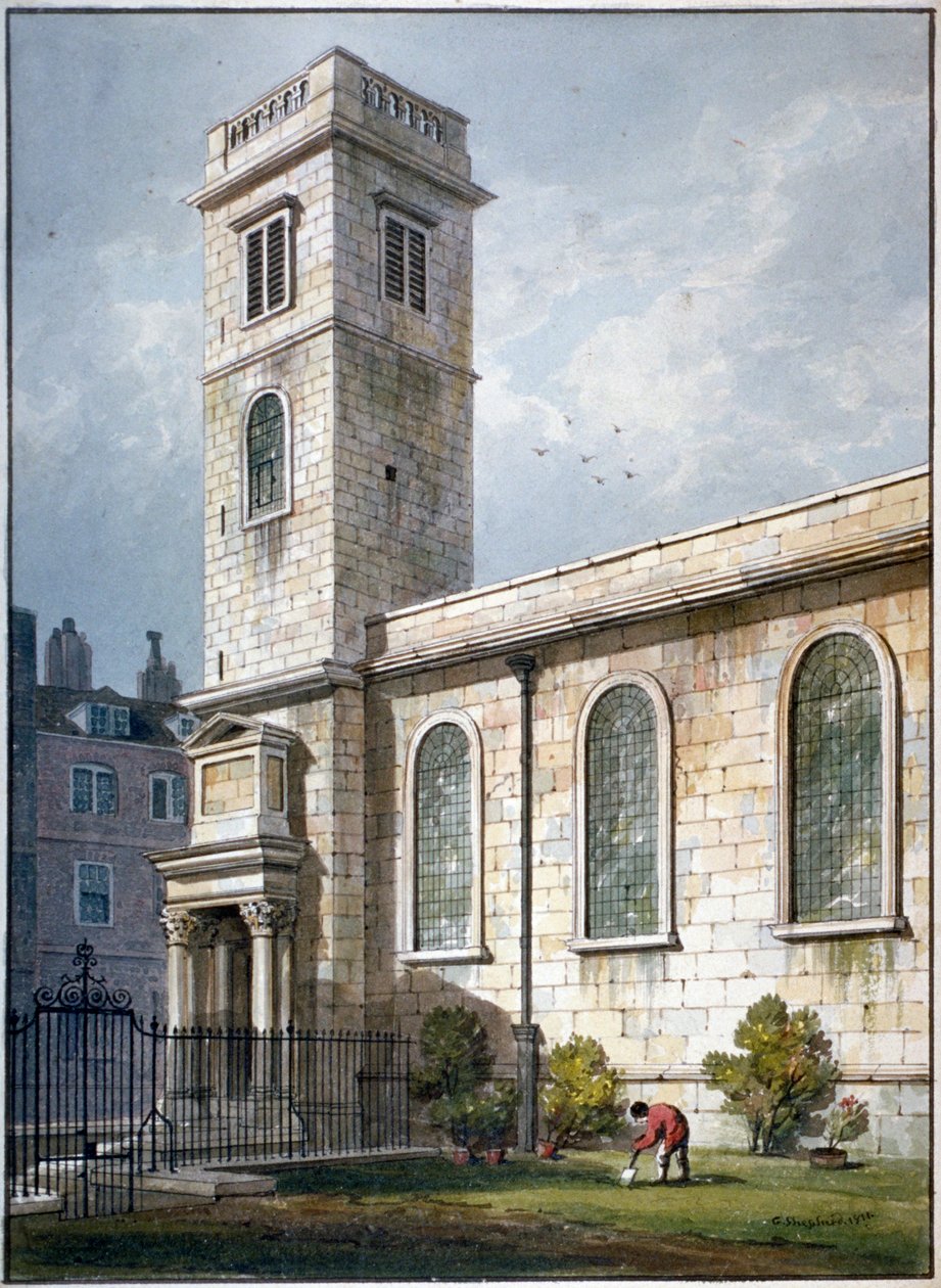 All Hallows Church ، شارع لومبارد ، لندن ، ١٨١١ بواسطة جورج شيبرد