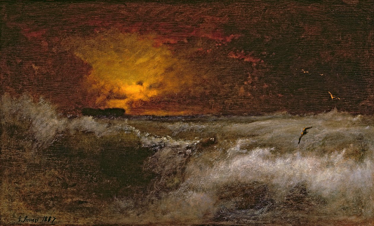 غروب الشمس فوق البحر ، 1887 بواسطة جورج سنر. إنيس