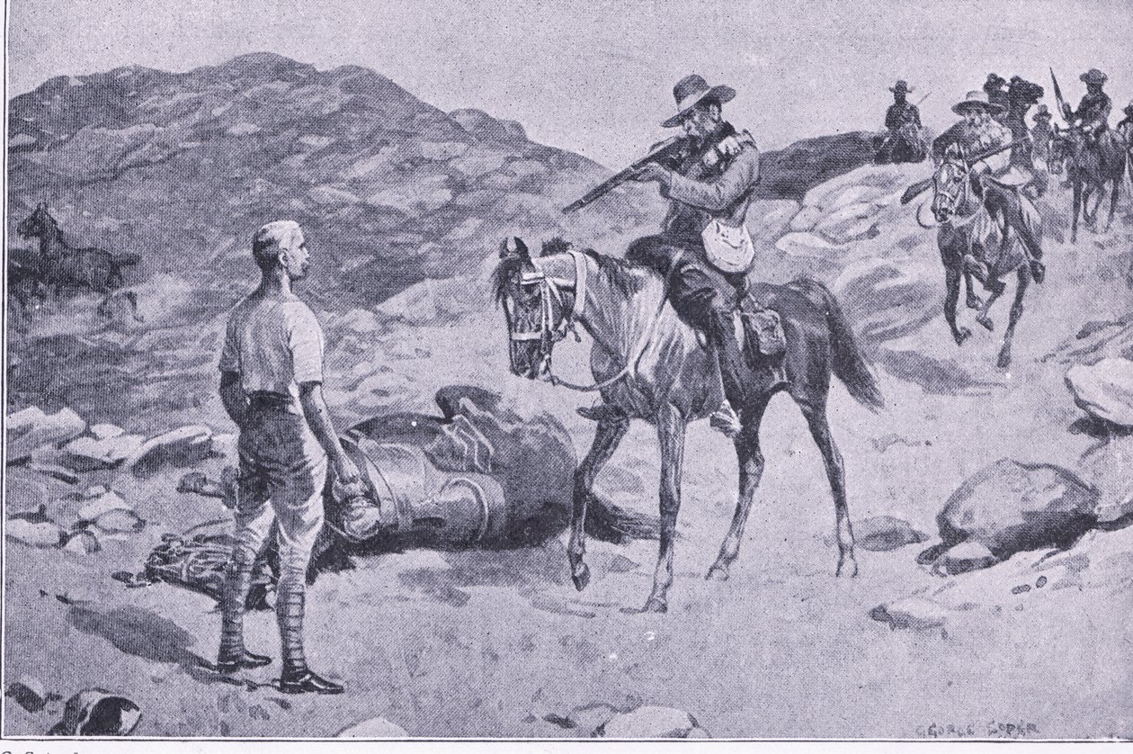 عمل شجاع في مسيرة إلى هوبستاد ، بعد بريتوريا: حرب العصابات التي نشرتها Harmsworth Bros Limited 1901 بواسطة جورج صوبر