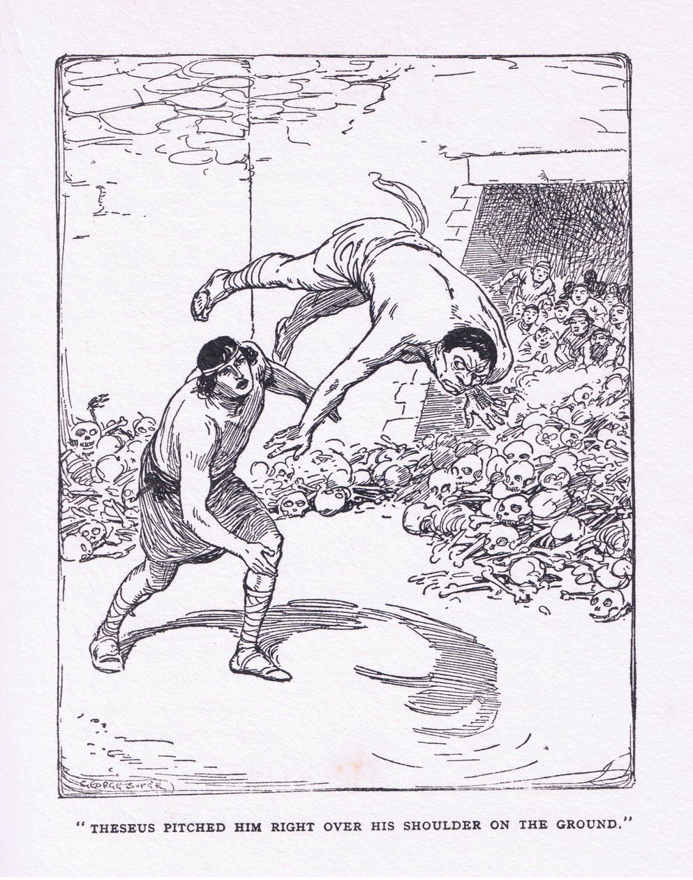نصبه البحر مباشرة على كتفه على الأرض ، من الأبطال الذي نشره جورج ألين وأونوين 1929 بواسطة جورج صوبر