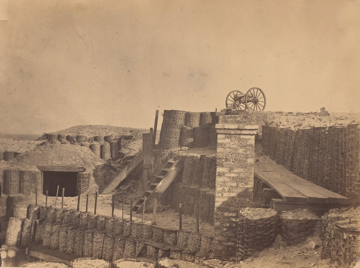 التحصينات بالقرب من تشارلستون ، ساوث كارولينا ، كاليفورنيا. 1861. بواسطة جورج ستايسي.
