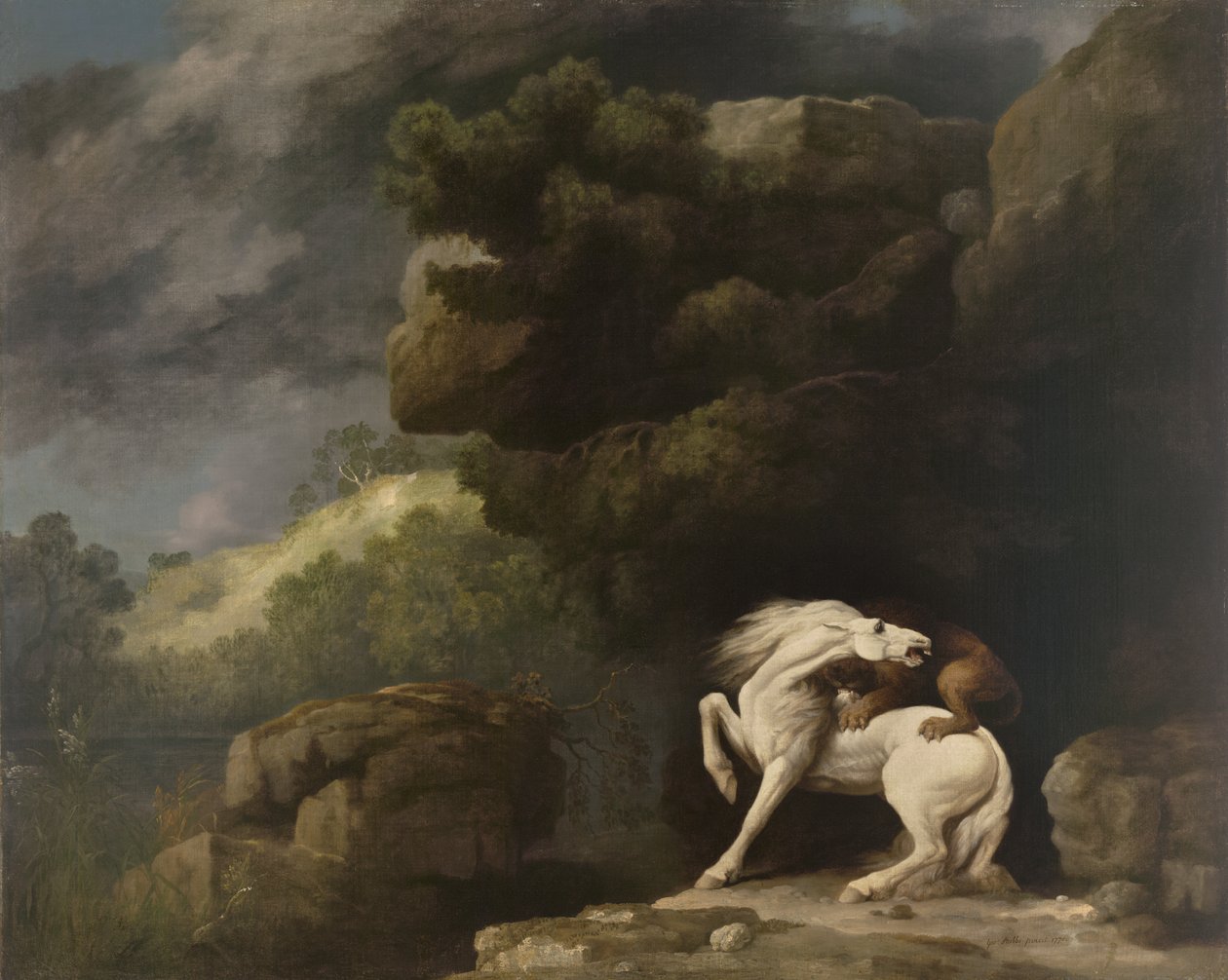 أسد يهاجم حصانًا ، 1770 بواسطة جورج ستابس
