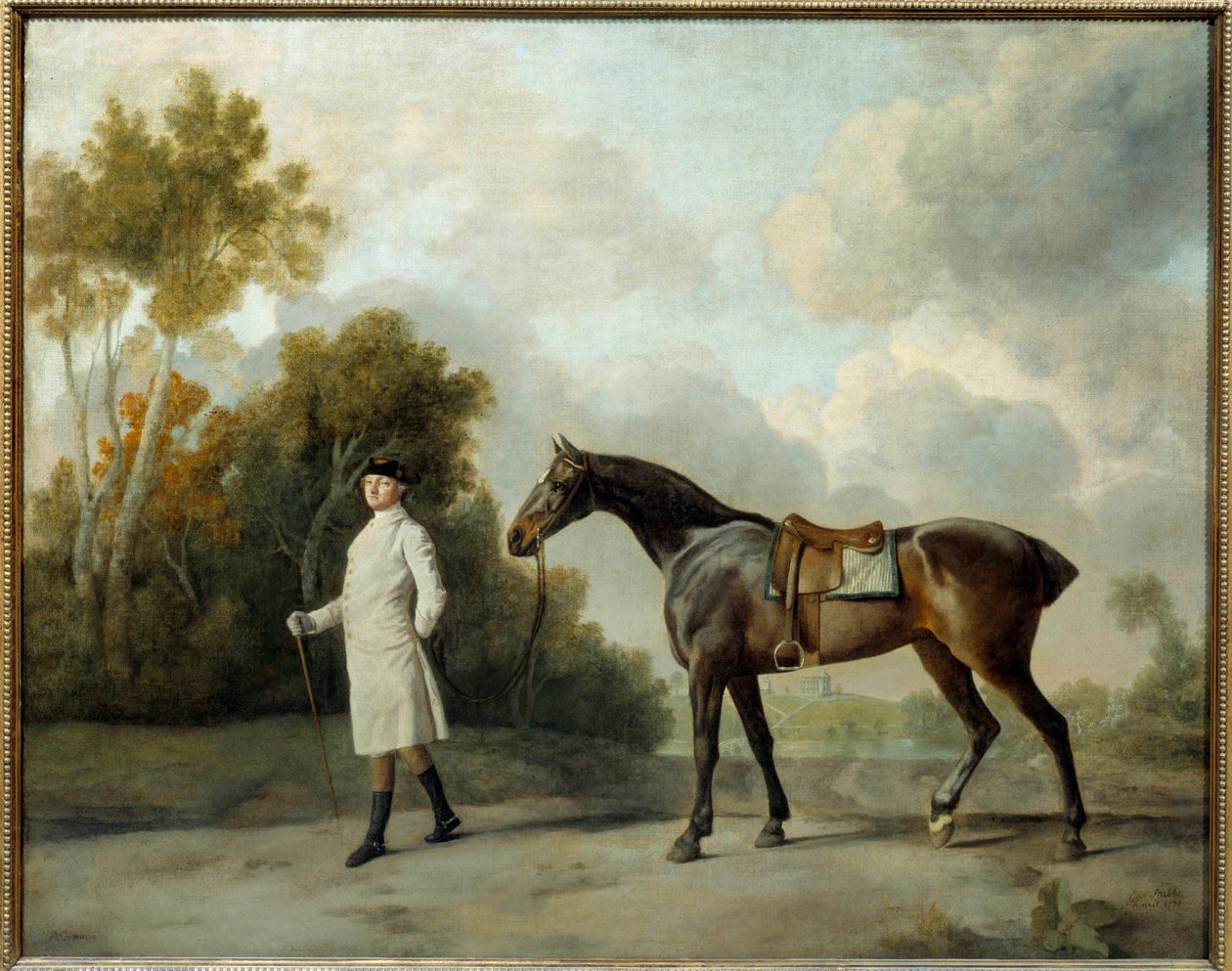 صورة لأشتون ، أول فيكونت كرزون وفرسه ماريا لوحة لجورج ستابس (1724-1806) صن. 1x1،28 م بواسطة جورج ستابس