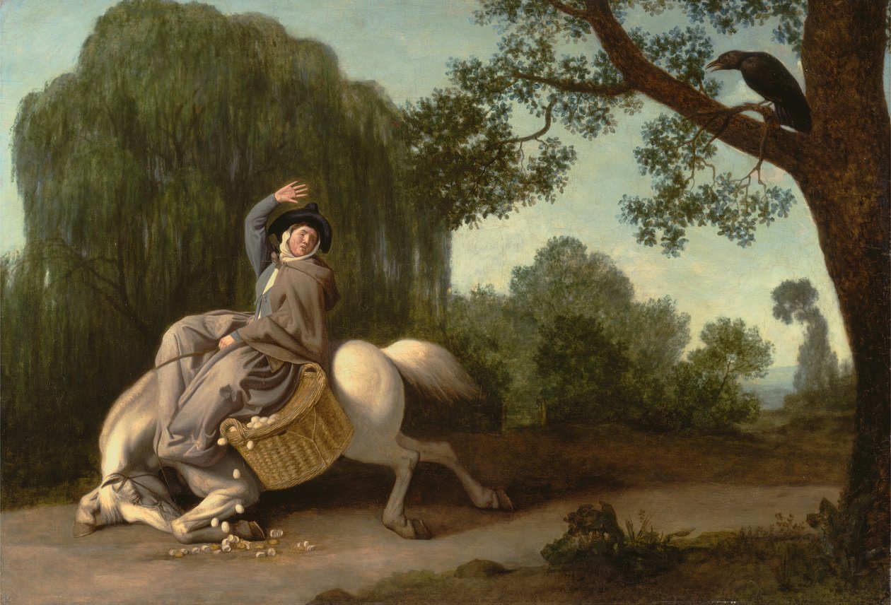 زوجة المزارع والغراب 1786. بواسطة جورج ستابس
