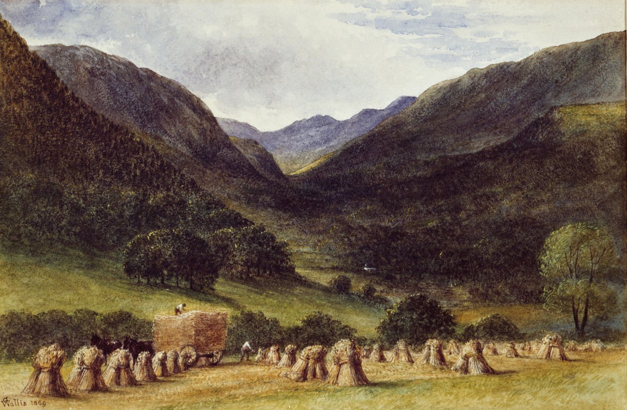 وقت الحصاد ، بحيرة Crafnant ، شمال ويلز ، 1869 بواسطة جورج أوغسطس اليس