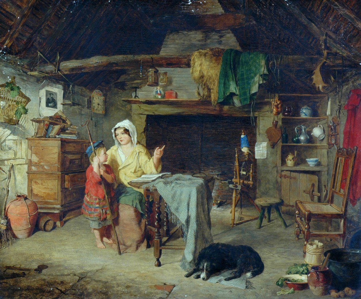 إتريك. الراعي الصبي يتلقى انطباعاته الأولى من والدته ، 1858 بواسطة جورج واشنطن براونلو