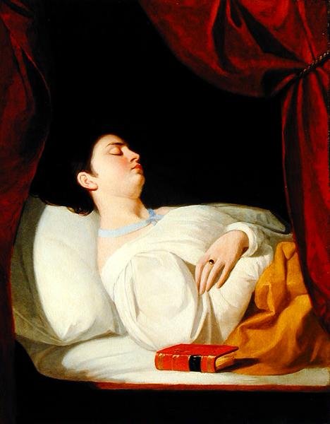 صورة لسيدة نائمة ، حوالي 1834 (زيت على لوح خشبي) بواسطة جورج وايتينج فلاج
