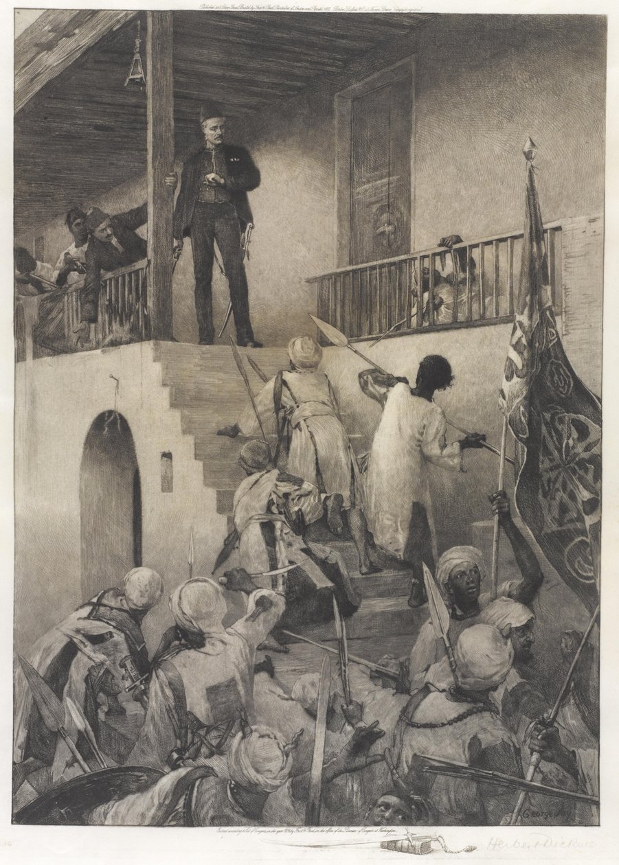 وفاة الجنرال جوردون على يد أتباع المهدية في 26 يناير 1885 بواسطة جورج وليام جوي