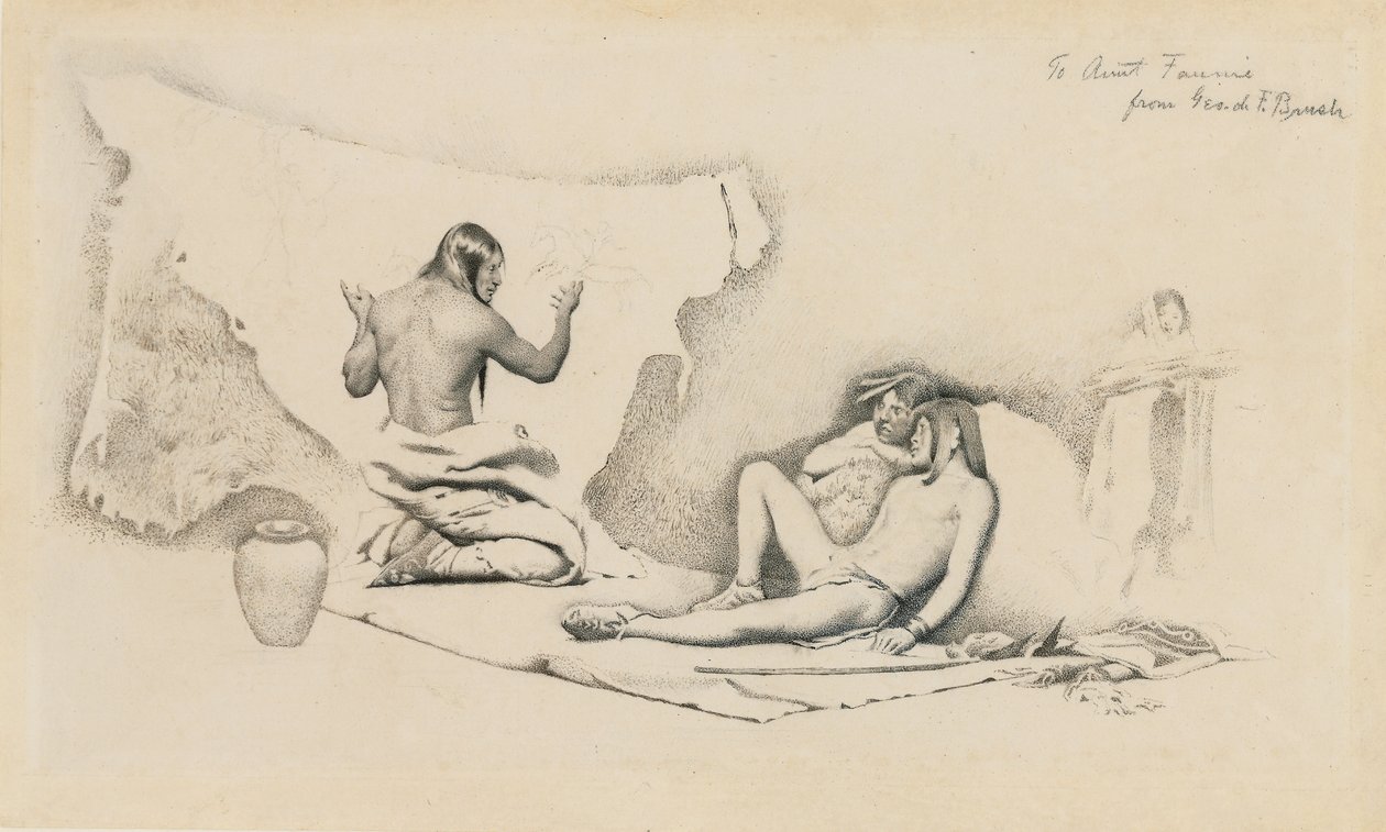 دراسة لقصة كاتب الصورة ، حوالي 1884 (قلم رصاص وحبر على ورق) بواسطة فرشاة جورج دي فورست أو بروش