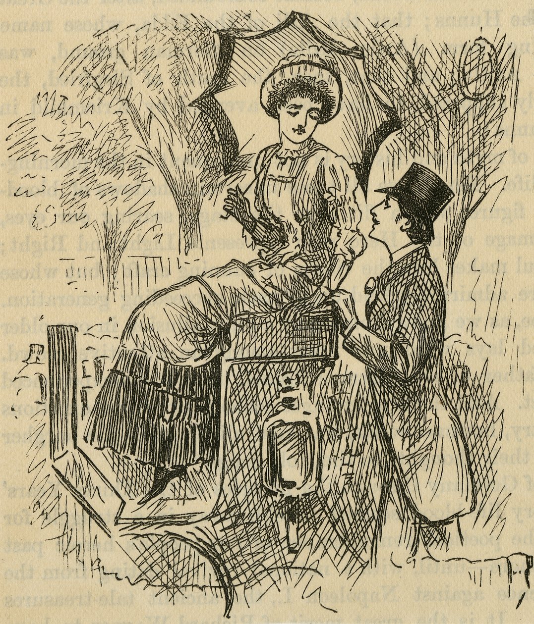 مغازلة. رسم توضيحي لجورج دو مورييه (1834-1896) نُشر عام 1882. بواسطة جورج دو مورير